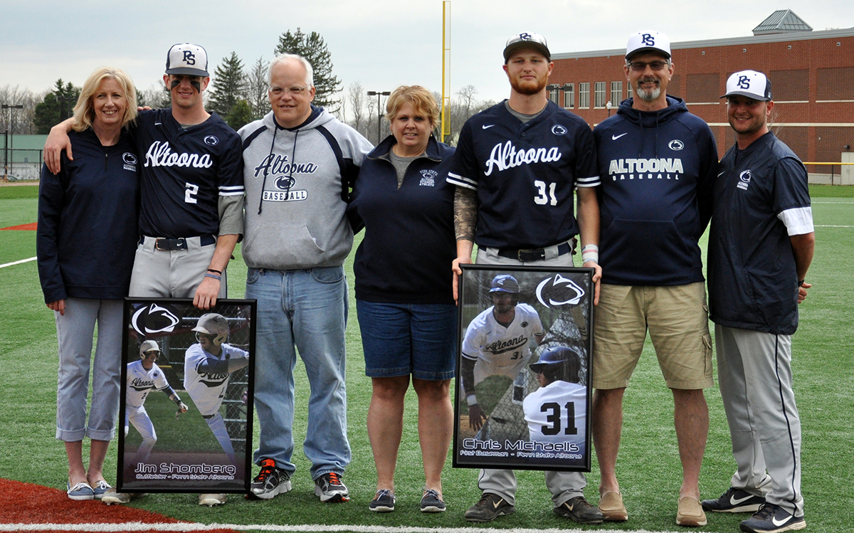 Photo: #2 Jim Shomberg and #31 Chris Michaelis were celebrated as part of the Lions' Senior Day on Friday.