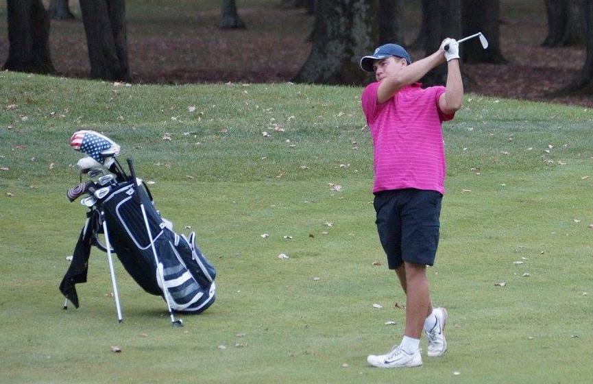 Photo (courtesy of La Roche College Sports Information): Penn State Altoona freshman Luke Hoffnagle shot 74 in the first round of the AMCC Championships on Sunday.