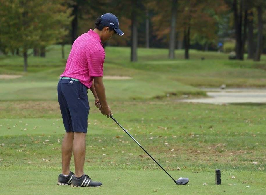 Photo (courtesy of La Roche College Sports Information): Penn State Altoona sophomore Pongthong Thongyai shot a career-best 73 in Monday's round in the AMCC Championships.