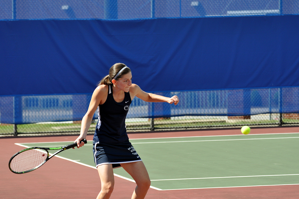 Photo: Penn State Altoona freshman Sophia Girol won her No. 3 singles match for the Lady Lions on Saturday at Washington & Jefferson College.