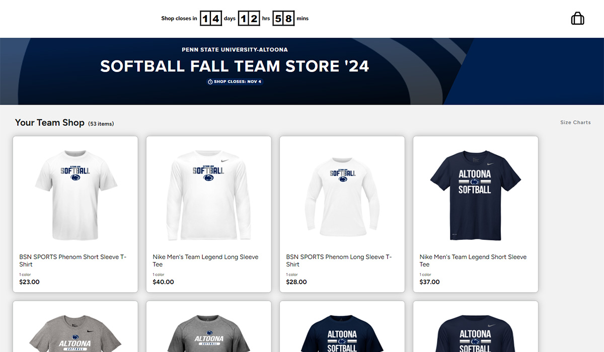 Softball Team Store Open!