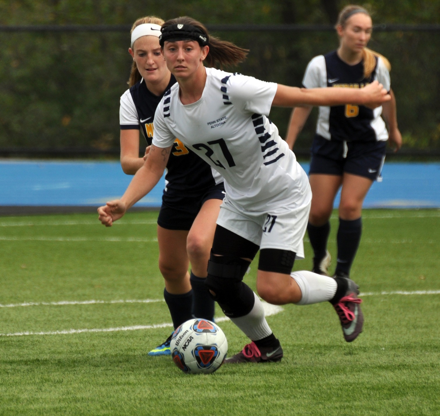 Photo: Penn State Altoona freshman Kierra Irwin led all players in Tuesday night's game with four shots on goal.