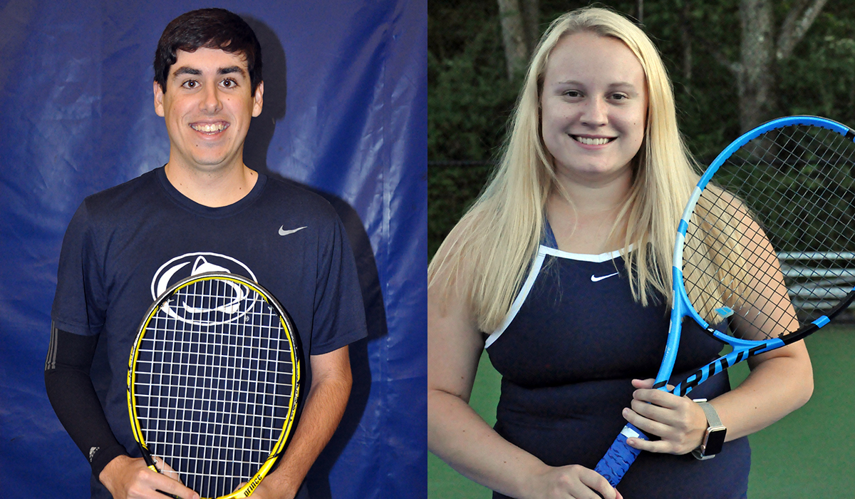 Seniors Jimmy Gillespie (left) and Victoria Acker (right) will be key players for the tennis teams this season.
