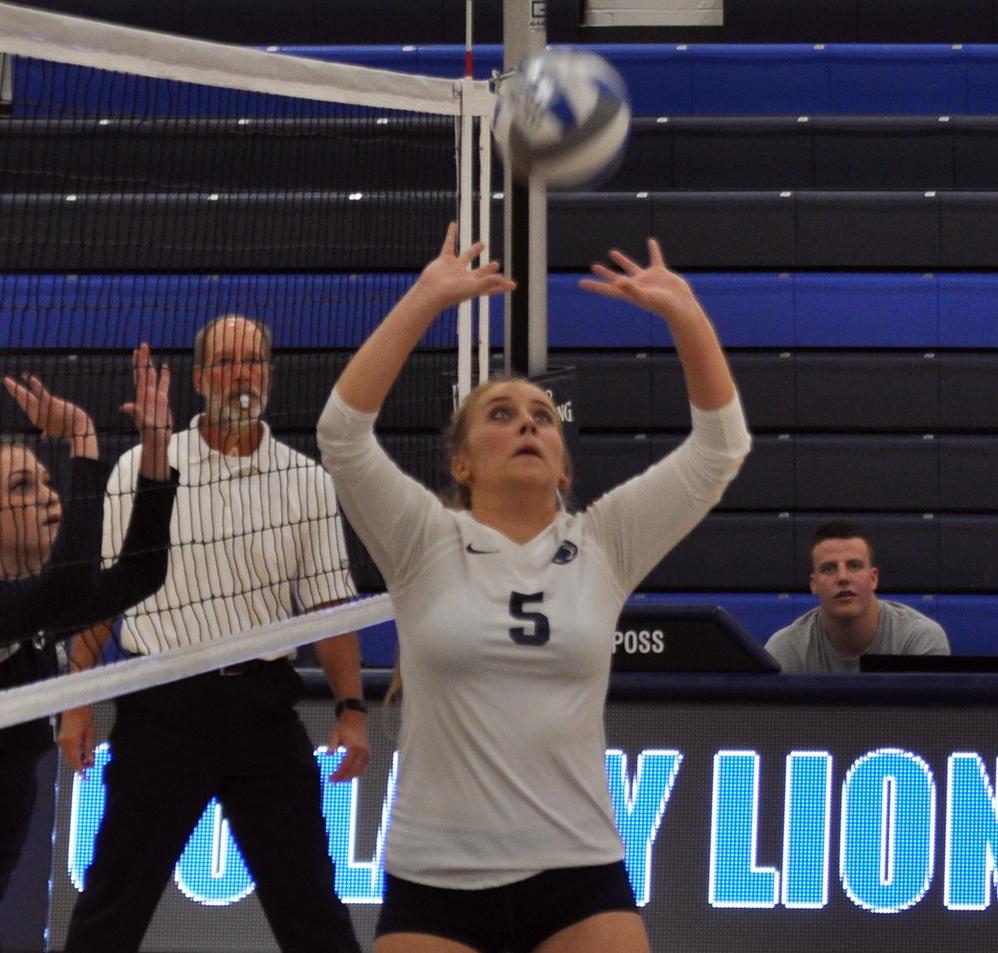 Photo: Penn State Altoona sophomore Emily Bryan had a team-high nine assists, as well as seven digs and one block assist, in her team's loss at Pitt-Greensburg on Tuesday night.