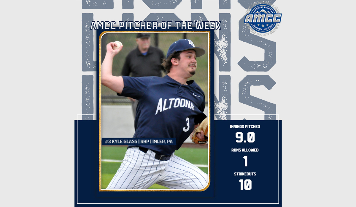 Glass Named AMCC Pitcher of the Week